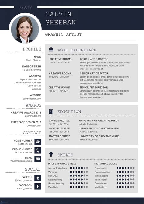 Exemple De Cv Word A Telecharger Curriculum Vitae Template Images