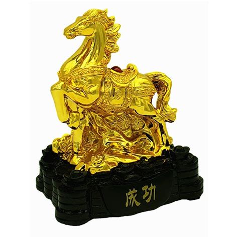 The aisles are the forgotten home ! Feng Shui Golden Chinese Zodiac Horse Statue Figurine Home ...
