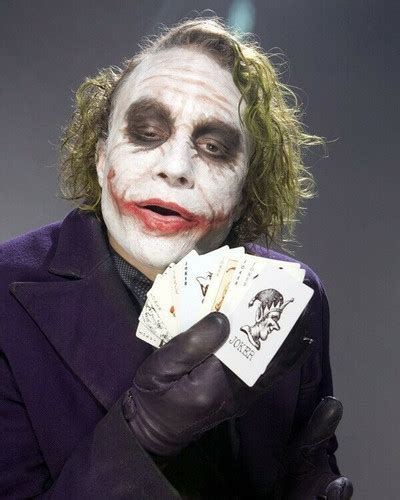 Heath Ledger Holds Joker Card The Dark Night As The Joker 8x10 Inch