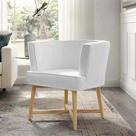 Modway Anders Upholstered Fabric Accent Chair White Uk