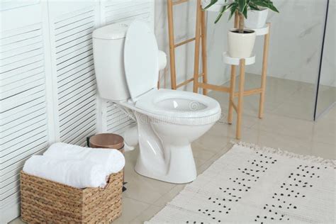 Stylish Toilet Bowl In Bathroom Interior Stock Photo Image Of Home