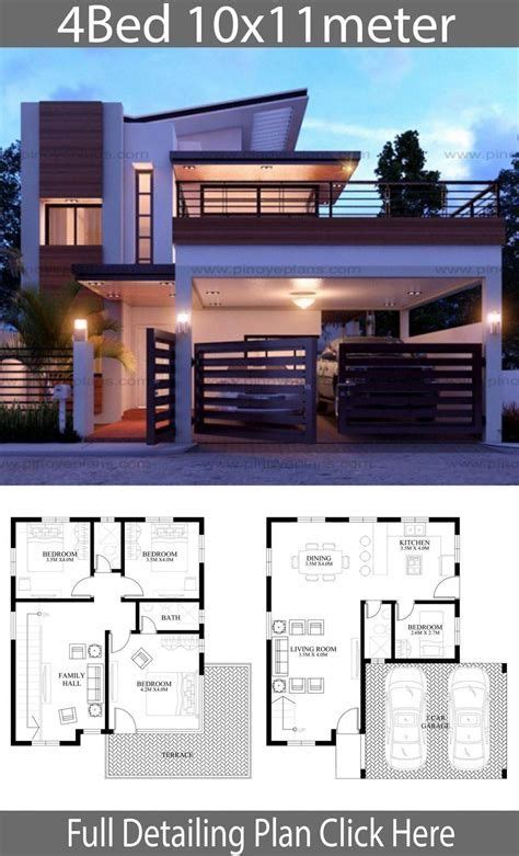 Home Design Plan 19x14m With 4 Bedrooms 19x14m Best Modern House