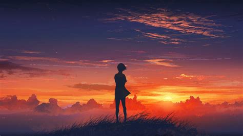 Aesthetic Sunset Desktop Anime Wallpapers Wallpaper Cave