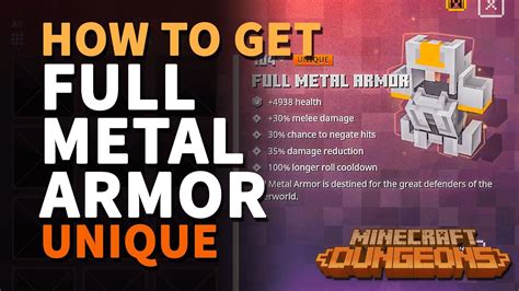 Where To Get Full Metal Armor Minecraft Dungeons Unique Plate Armor