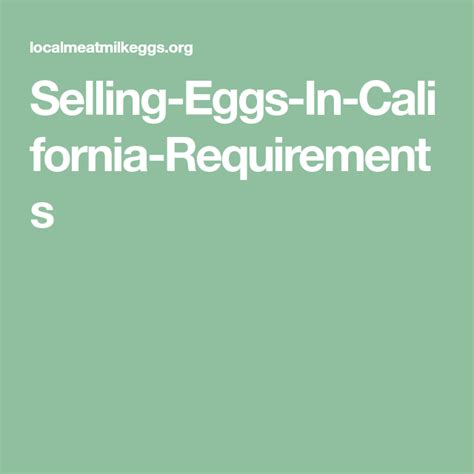 Actually, the fact that studies show that when hens are fed soy, the estrogen is carried through and this lecithin naturally found in egg yolks without soy feeding holds health benefits versus the soy lecithin! Selling-Eggs-In-California-Requirements in 2020 | Selling ...