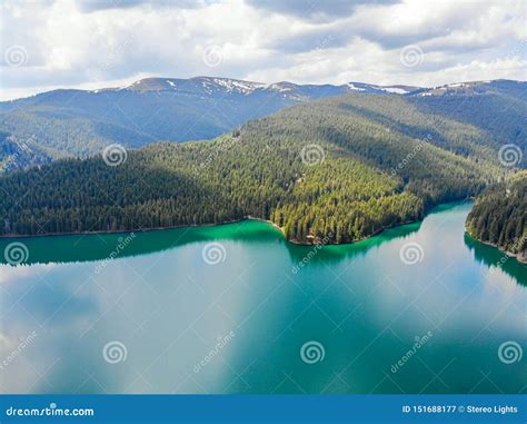 Mountain Forest Lake Landscape Aerial View View On The Turquoise