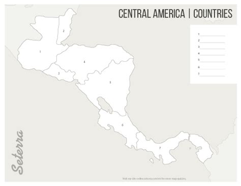 Central America Countries Printables Seterra