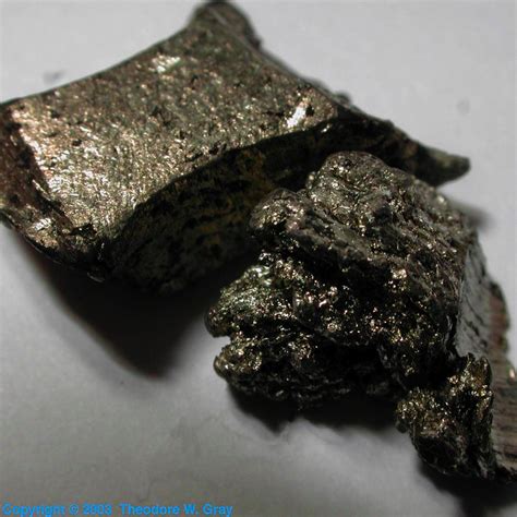 Lump, a sample of the element Ytterbium in the Periodic Table