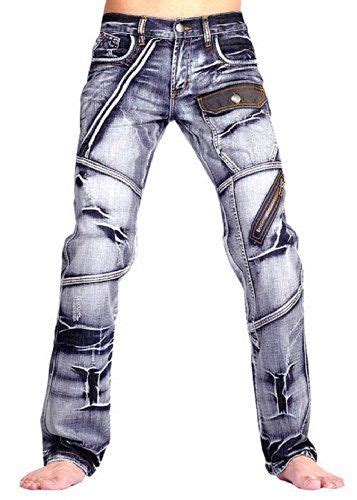 Jeansian Mens Designed Straight Leg Blue Jeans J007 Neednewjeans
