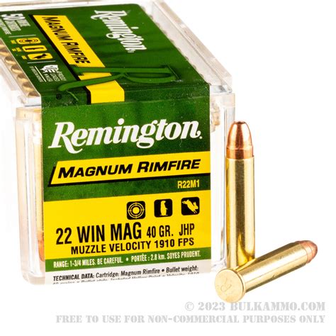50 Rounds Of Bulk 22 Wmr Ammo By Remington 40gr Jhp