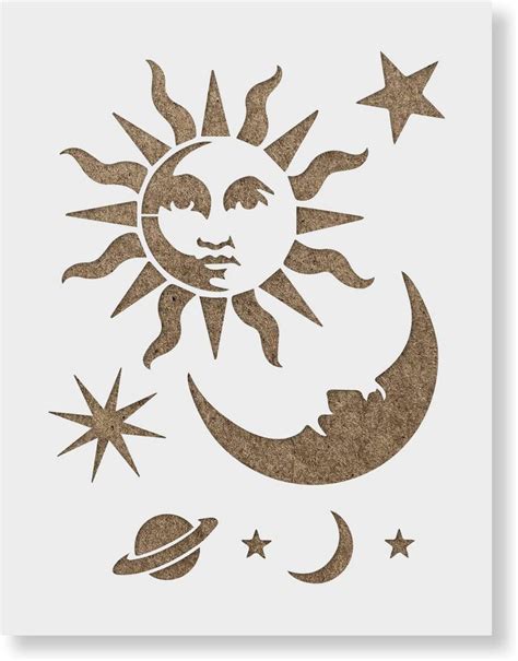 Celestial Sun And Moon Stencil Stencils Painting For 2021 New Reusable