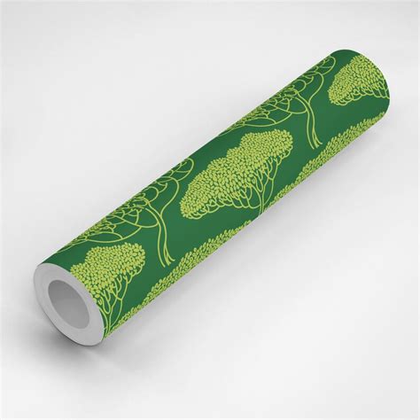 Wallpaper Lime Green Trees On Green Peel And Stick Wallpaper Etsy
