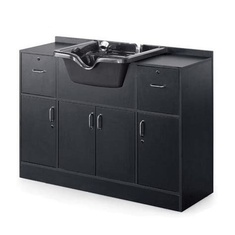 Cabinet is preassembled, with a laminate finish that is easy to clean and. modern beauty shampoo washing cabinet / salon stations