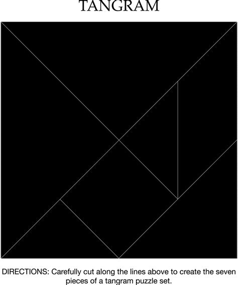 Tangram Pattern Black With Solid Lines And Instructions Clipart Etc