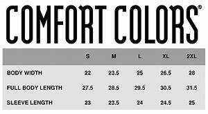 Comfort Colors Hoodie Sweatshirt Size Chart Tennessee