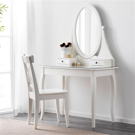 Hemnes White Dressing Table With Mirror 100x50 Cm Ikea