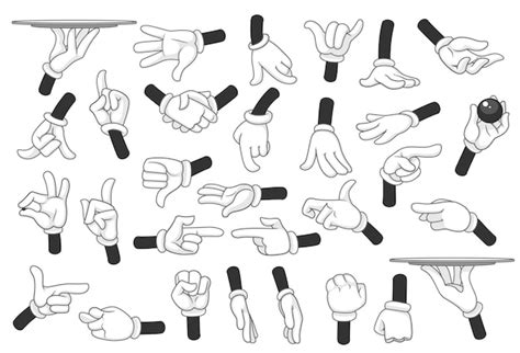 Premium Vector Cartoon Gloved Hands Symbols Vector Illustration