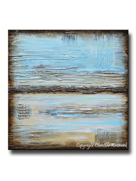 Giclee Print Blue Abstract Painting Blue Brown Modern