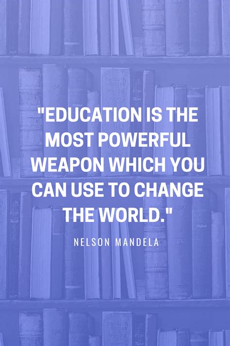 Education Is The Most Powerful Weapon Which You Can Use To Change The