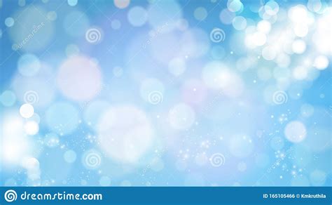 Abstract Blue And White Bokeh Defocused Lights Background Image Stock