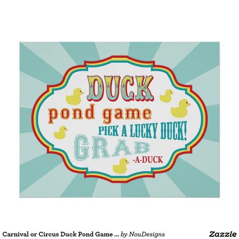 It's been a while since we've put together a new sensory bin and what i loved this time around was that instead. Carnival or Circus Duck Pond Game Sign | Zazzle.com in ...