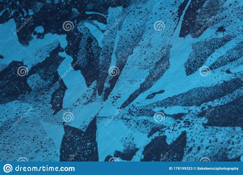 Blue Abstract Textile Design Close Up Background High Quality Stock