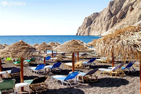 Santorini Kamari Beach Photos Map See And Do Greeka