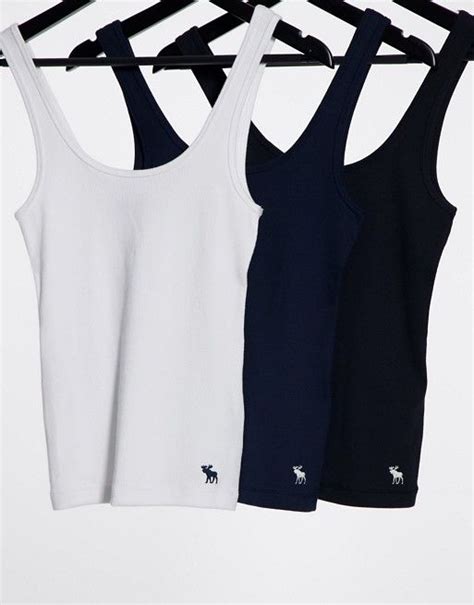 abercrombie and fitch 3 pack tank top in multi asos abercrombie fitch basic tank top asos