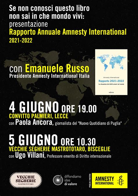 Il Presidente Amnesty Italia Presenta A Bisceglie Rapporto Su Diritti Umani Nel Mondo Bisceglie24