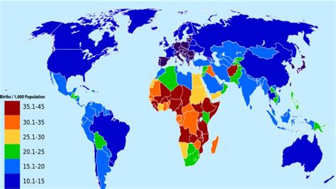 Map Of Highest Birth Rates Over Time Birth Rate By Country Around The