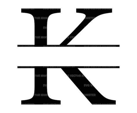 Paper Party And Kids Silhouette Split Font Monogram Uppercase K Letter