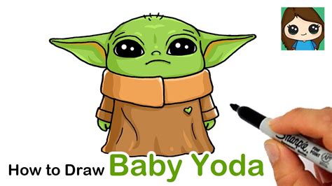 Step By Step Tutorial Cute Yoda Drawing From Star Wars