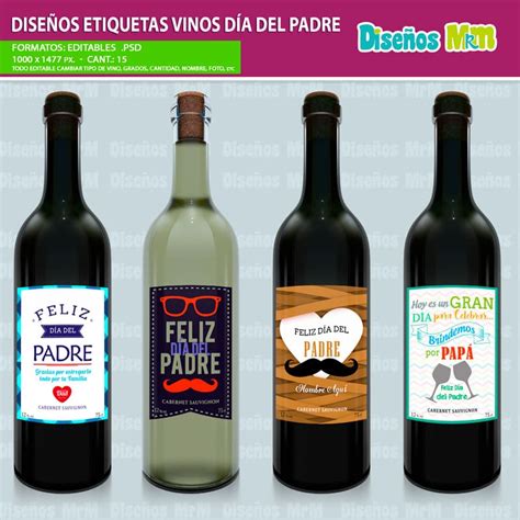 Etiquetas Para Botella De Vino Dia Del Padre