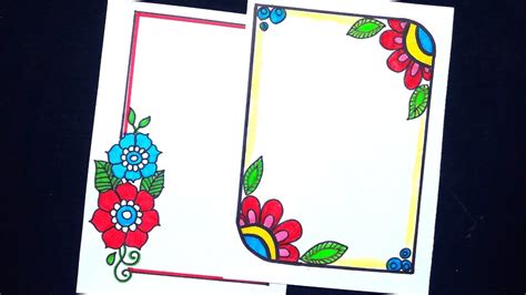 Simple Flower Border Designs For School Projects Easy Home Alqu