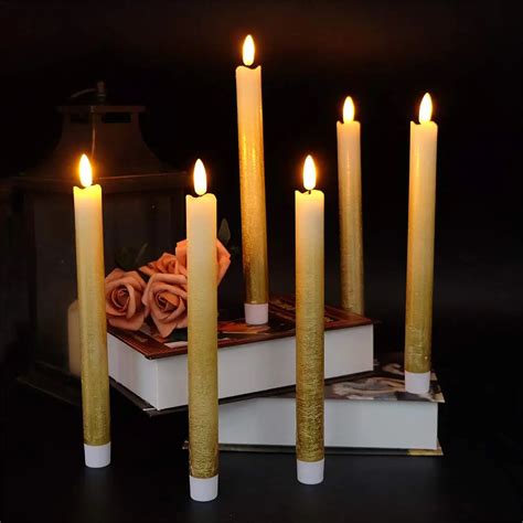 Set Of Led Taper Candles Flameless Table Candles Battery Operated