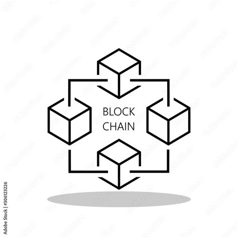 Blockchain Icon In Flat Style Cryptocurrency Symbol For Your Web Site