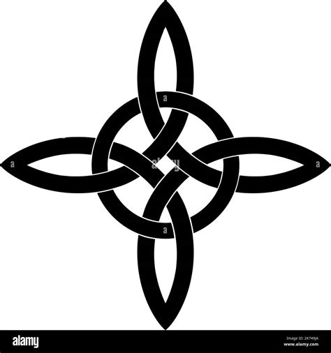 Wicca Symbol Power Of Four Elements The Witch S Knot Vector