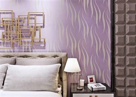 Elegant Purple Removable Wall Paper Hotel Modern Wall