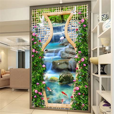 Custom Photo Mural Wallpaper For Walls 3d Screen Flower Vine Waterfall