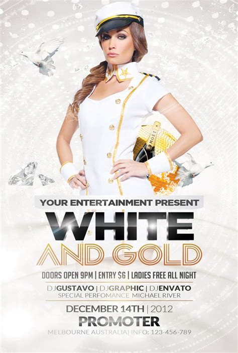 Save templates inside creative cloud libraries to organize your projects. Free White and Gold Party Flyer Template | Free flyer ...