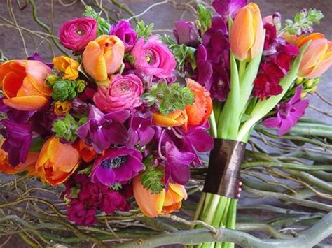 Orange Tulip Wedding Bouquet 1 Comment
