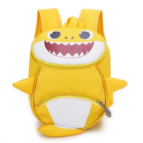 Kids Baby Shark Backpack Schoolbag Rucksack Yellow Toy Game Shop