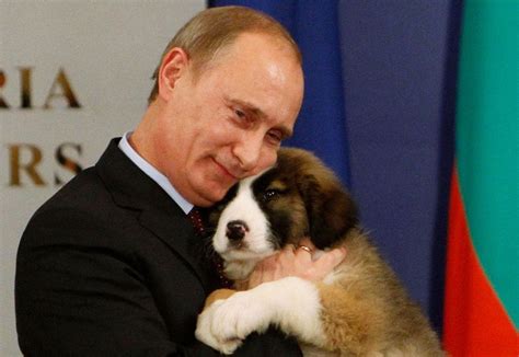 Vladimir Putin Cuddling A Russian Doge Just Prior To This The Doge