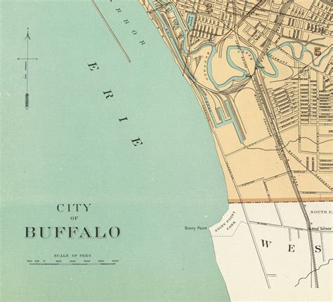 Old Map Of Buffalo New York 1895 Vintage Map Wall Map Print Vintage