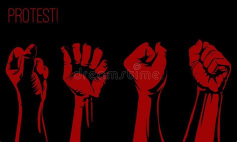 Protest Poster Raised Fist Held In Protest Vector Illustration Stock Vector Illustration Of