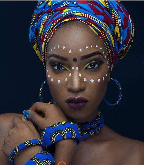 African Tribal Makeup African Beauty African Fashion Blue Fashion