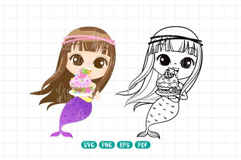 Birthday Mermaid Mermaid Clip Art Graphic By Decnuicreator · Creative