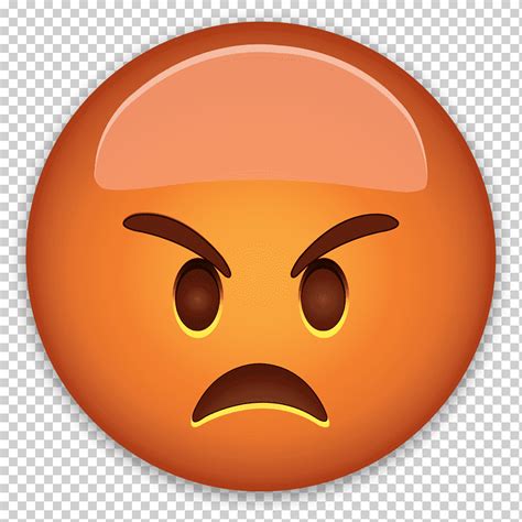Mad Emoji Emoji Sticker Face Anger Emoticon Whatsapp Emoji Orange Smiley Snout Png Klipartz