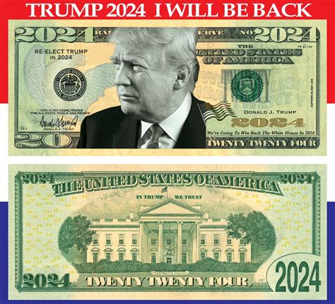 Trump 2024 Pack Of 50 I Will Be Back Dollar Bills Funny Money Maga Etsy