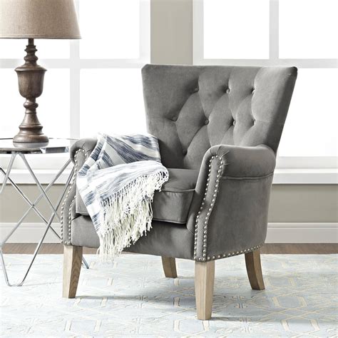 Exposed feet with faux wood finish. Better Homes & Gardens Rolled Arm Accent Chair, Multiple ...